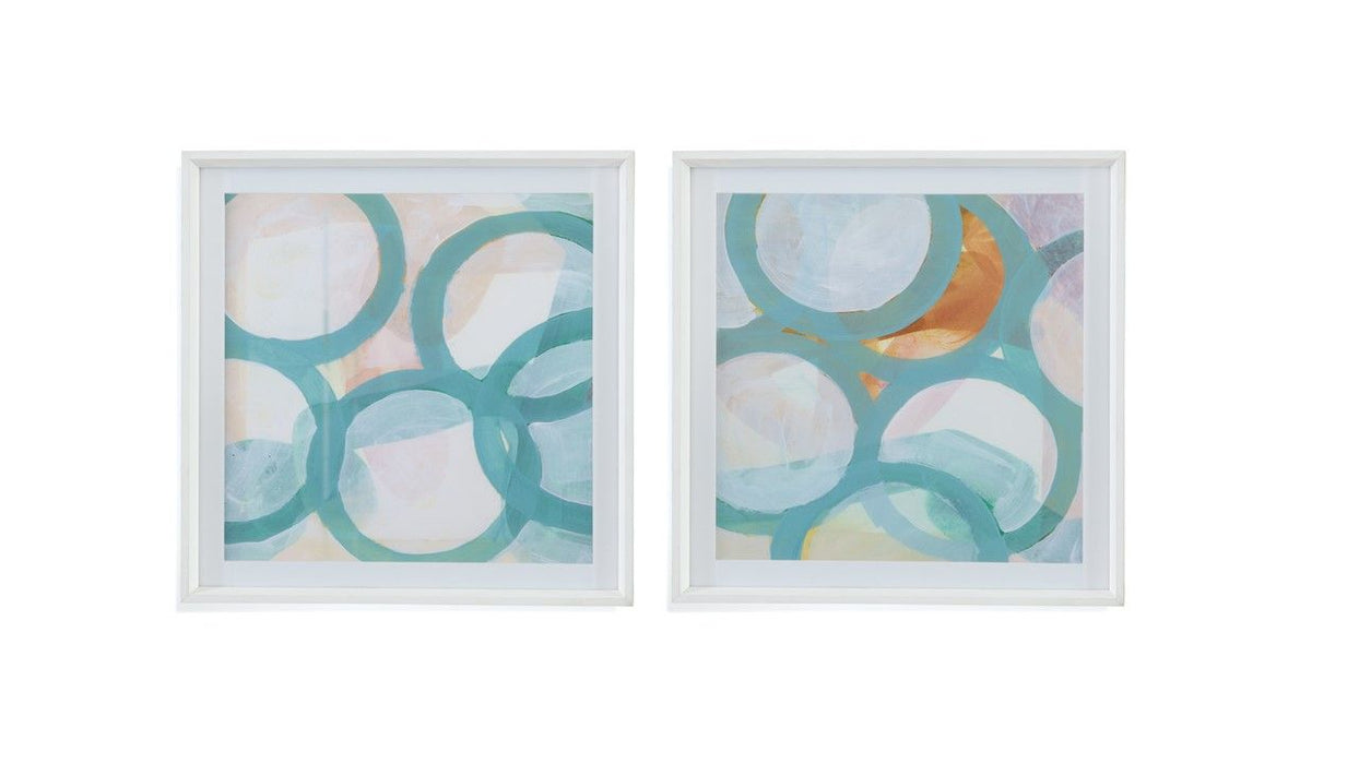 Aqua Cireles - Framed Print (Set of 2) - Light Blue