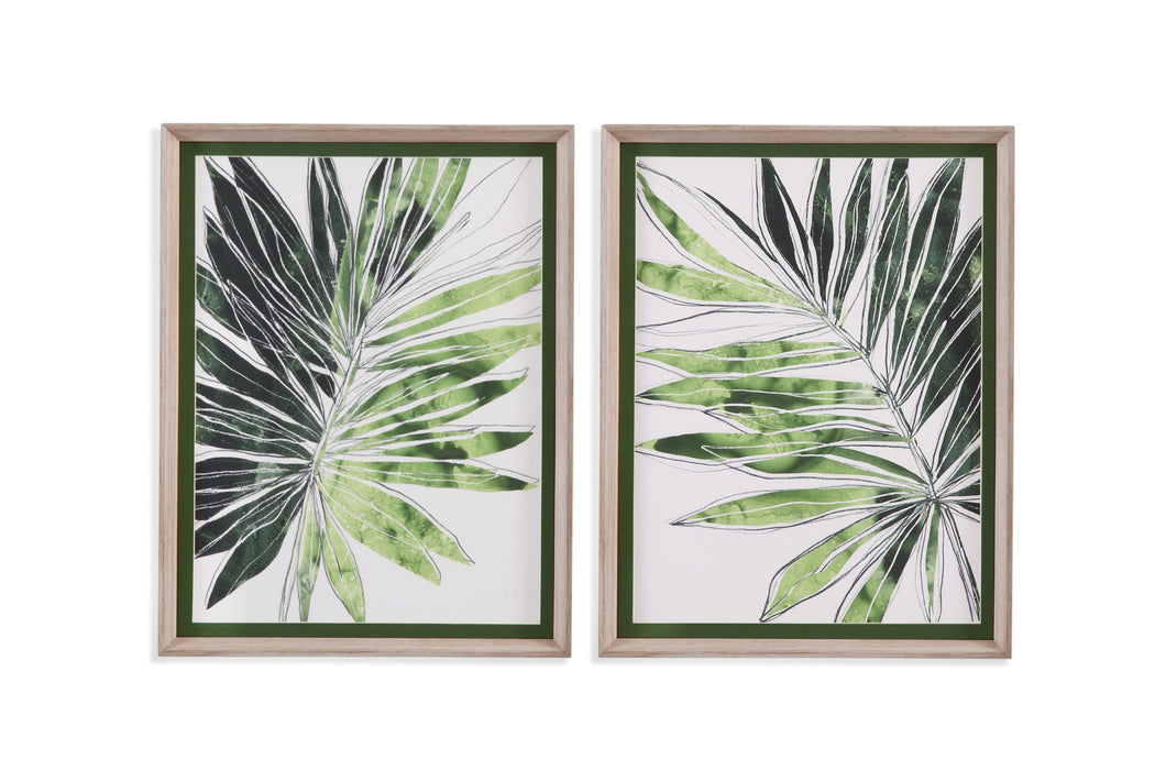 Expressive Palm - Framed Print (Set of 2) - Green