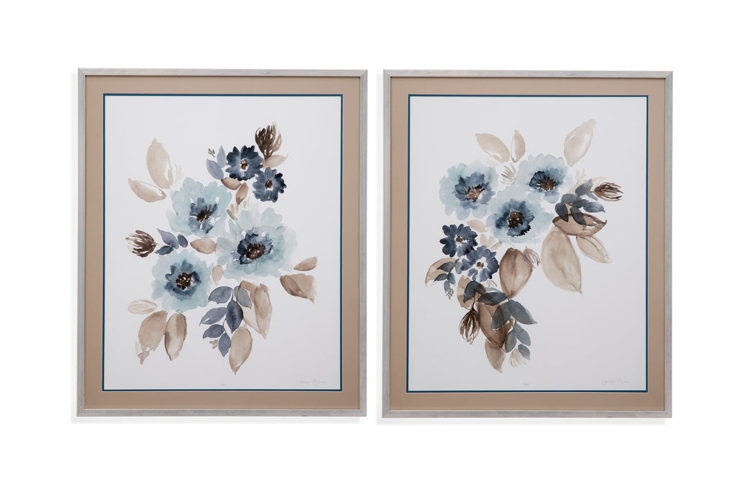 Blue & Chocolate Cascade - Framed Print (Set of 2) - Light Blue