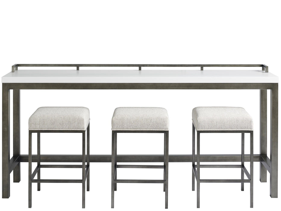 Curated - Essence Console Table with Stools - White
