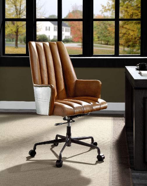 Salvol - Office Chair - Sahara Leather & Aluminum