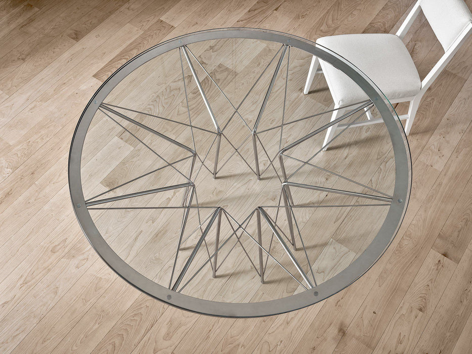 Modern - Axel Round Dining Table - Pearl Silver