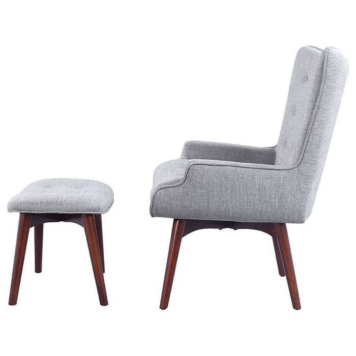 Willow - Upholstered Accent Chair With Ottoman - Gray And Brown