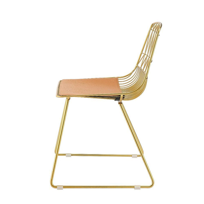 Fantasia - Side Chair (Set of 2) - Whiskey PU & Gold