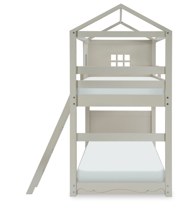 Sleepover - Complete Over Bunk Bed - Twin over Twin - Dove Gray