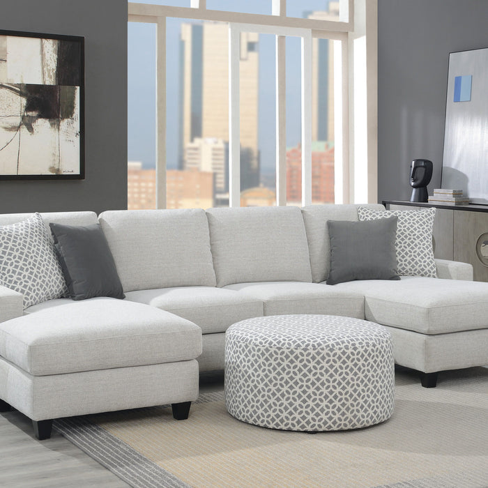 Walker - Chaise Sectional - Pale Gray