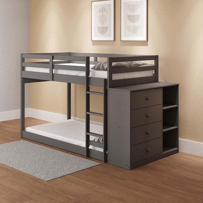 Gaston - Twin Over Twin Bunk Bed - Gray Finish