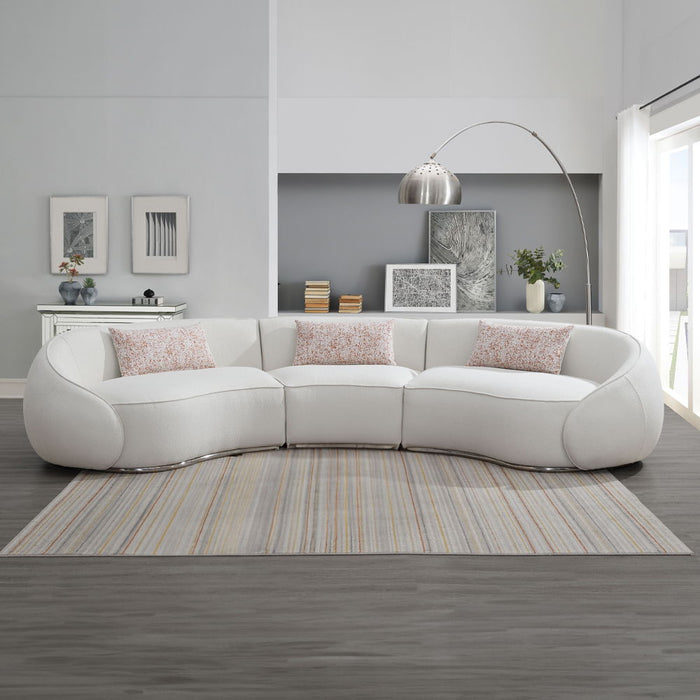 Sahara - Sectional Sofa With 3 Pillows - Beige Boucle
