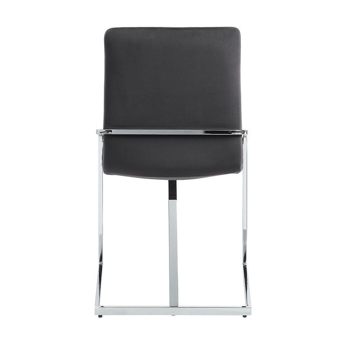 Zlatan - Side Chair (Set of 2) - Gray Velvet & Chrome