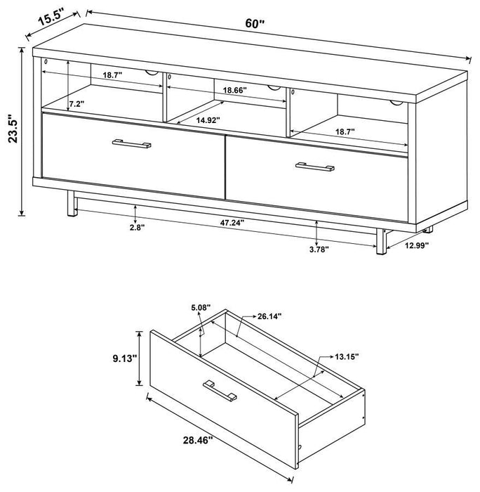 Casey - 2-drawer Rectangular TV Console