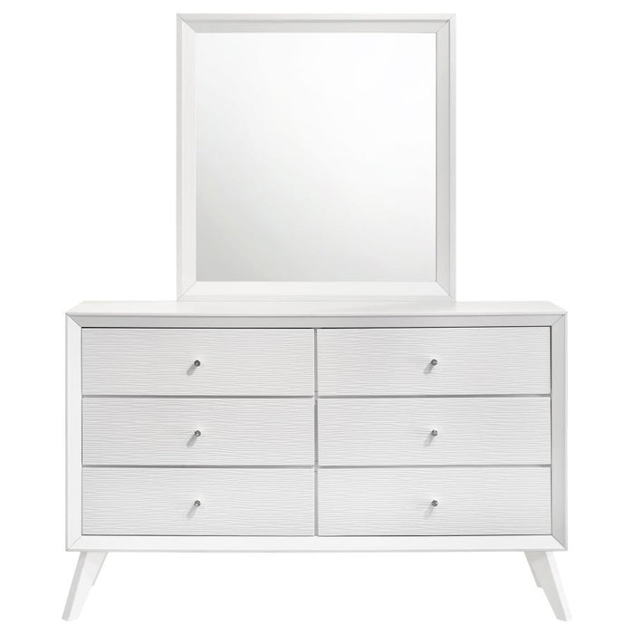 Janelle - 6-drawer Dresser With Mirror - White