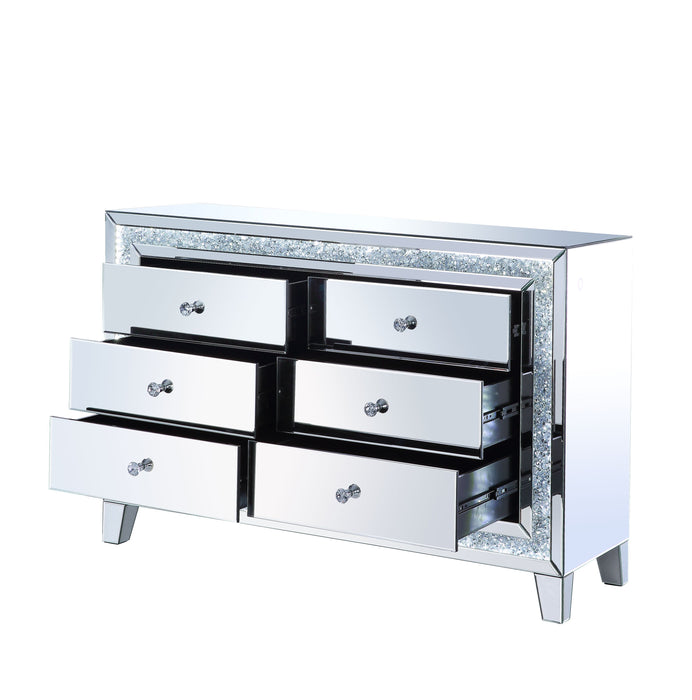Noralie - Accent Table - Led, Mirrored & Faux Diamonds