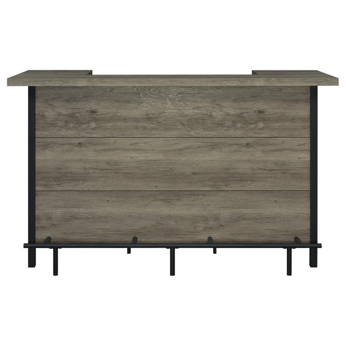 Bellemore - Bar Unit With Footrest - Gray Driftwood And Black