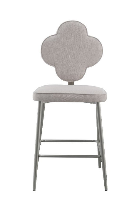 Clover - Counter Height Chair (Set of 2) - Beige Fabric & Champagne Finish