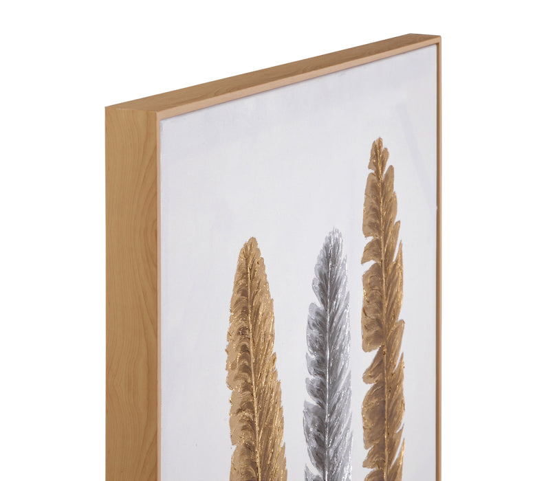 3 Feathers - Canvas Art - Yellow