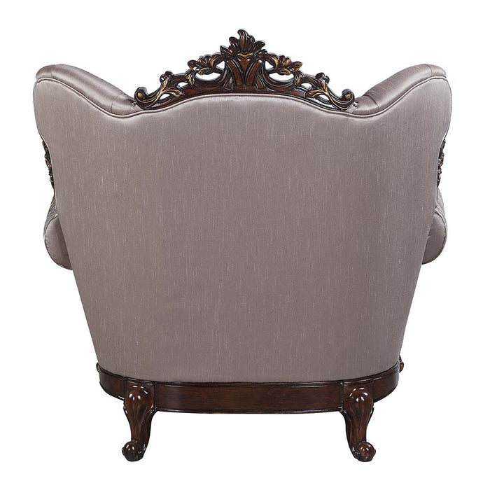Benbek - Chair - Fabric & Antique Oak Finish