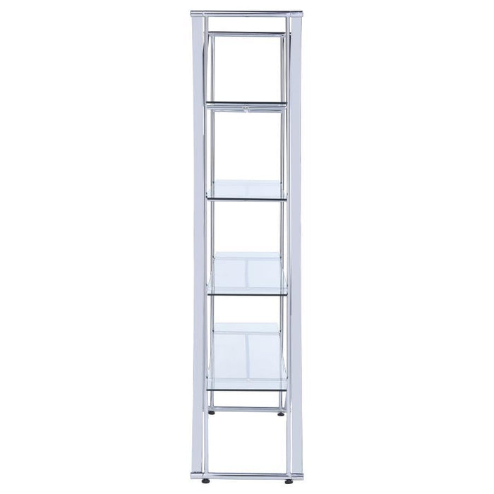 Larson - 4-Tier Bookcase - Chrome And Clear