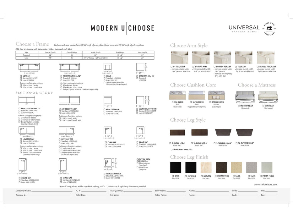 Modern U Choose - Apartment Sofa, Special Order - Gray