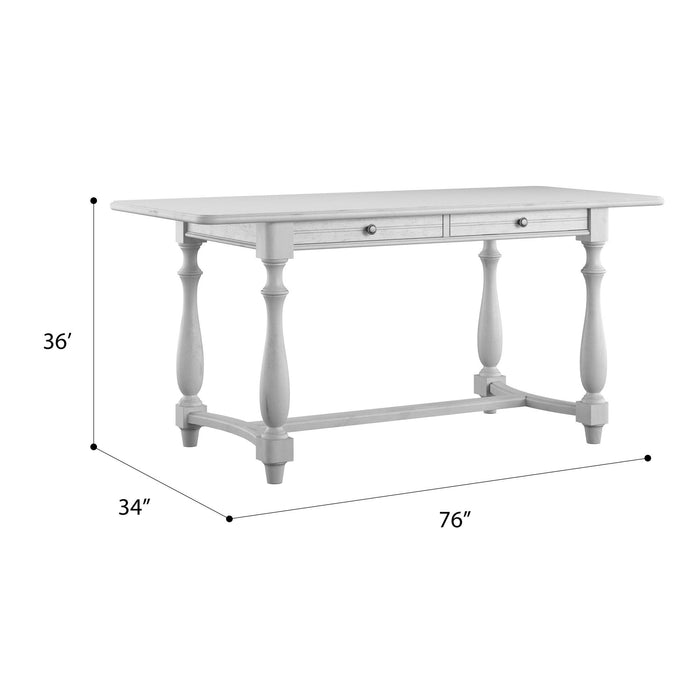 New Haven - 2 Drawer Gathering Height Table - Oyster Shell