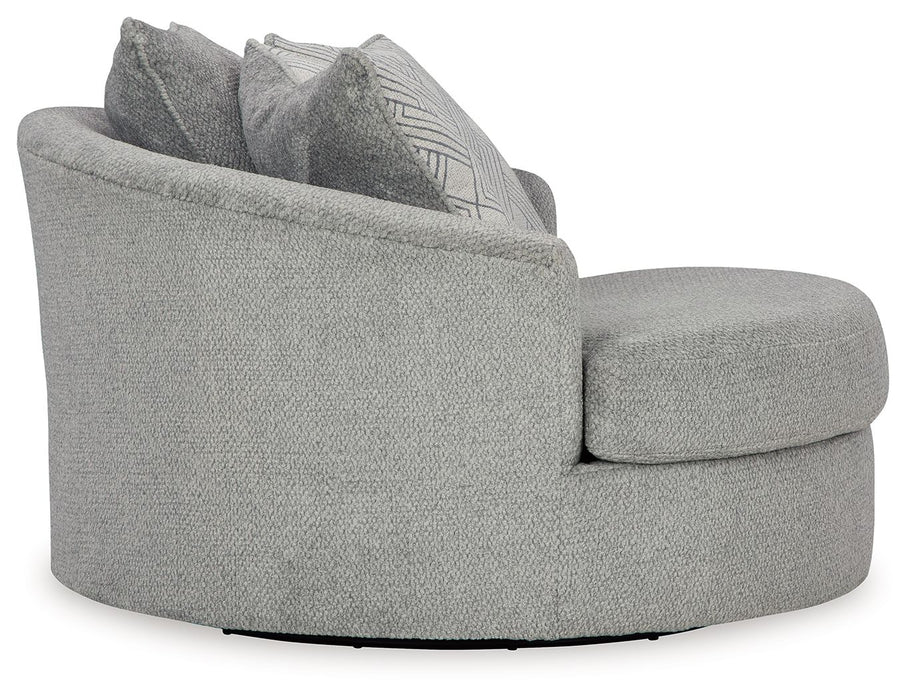 Casselbury - Cement - Oversized Swivel Accent Chair