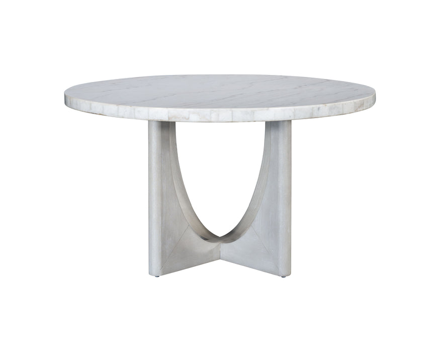 Gavin - Dining Table - Driftwood / White Marble