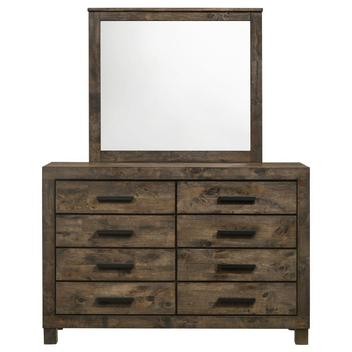 Woodmont - 8-drawer Dresser With Mirror - Rustic Golden Brown