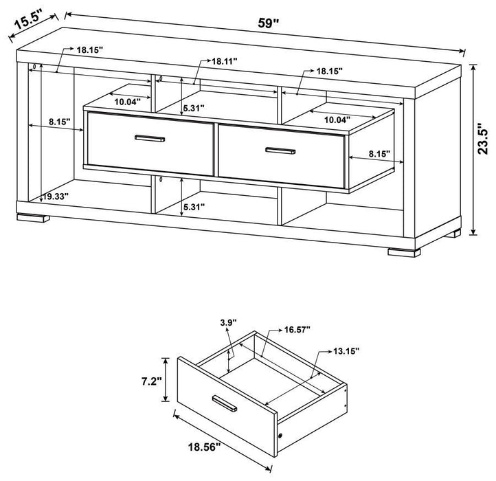 Darien - Geometrical 2-drawer Rectangular TV Console