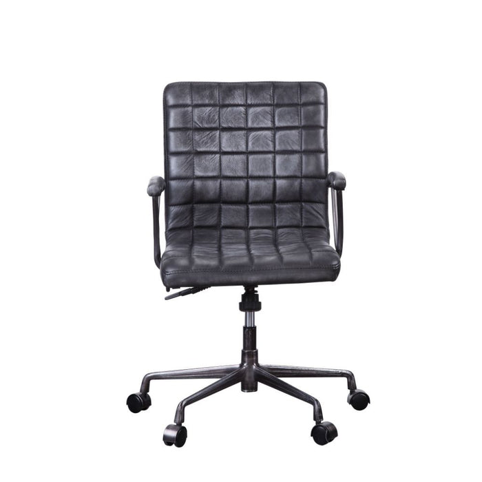 Barack - Executive Office Chair - Vintage Black Top Grain Leather & Aluminum