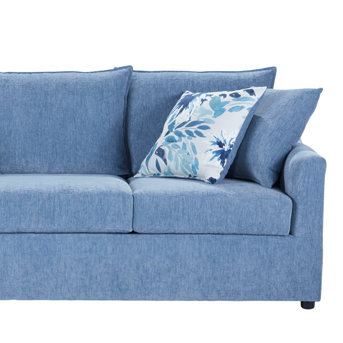 Sylvie - Sofa With 4 Accent Pillows - Slate Blue