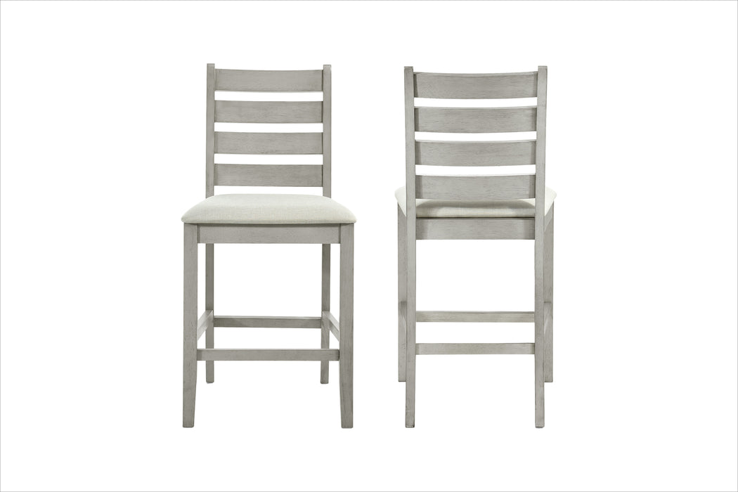 Pascal - Ladderback Counter Chair (Set of 2) - Driftwood