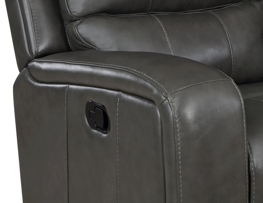 Linton - Leather Console Loveseat With Dual Recliners