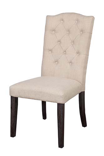 Gerardo - Side Chair (Set of 2) - Beige Linen & Weathered Espresso