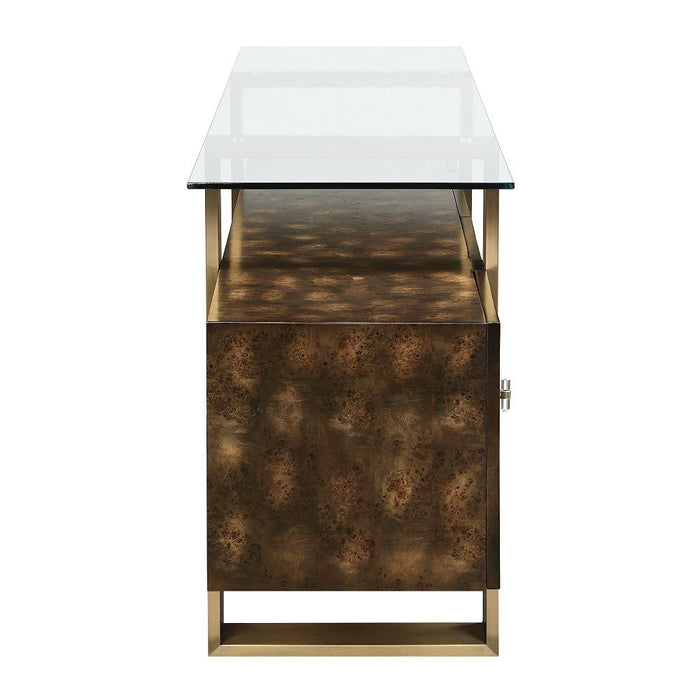 Mabyn - Console Cabinet - Brass & Antique Brown