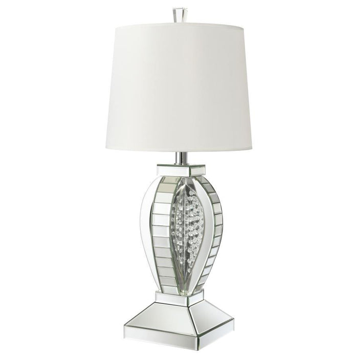 Klein - Table Lamp With Drum Shade - White And Mirror