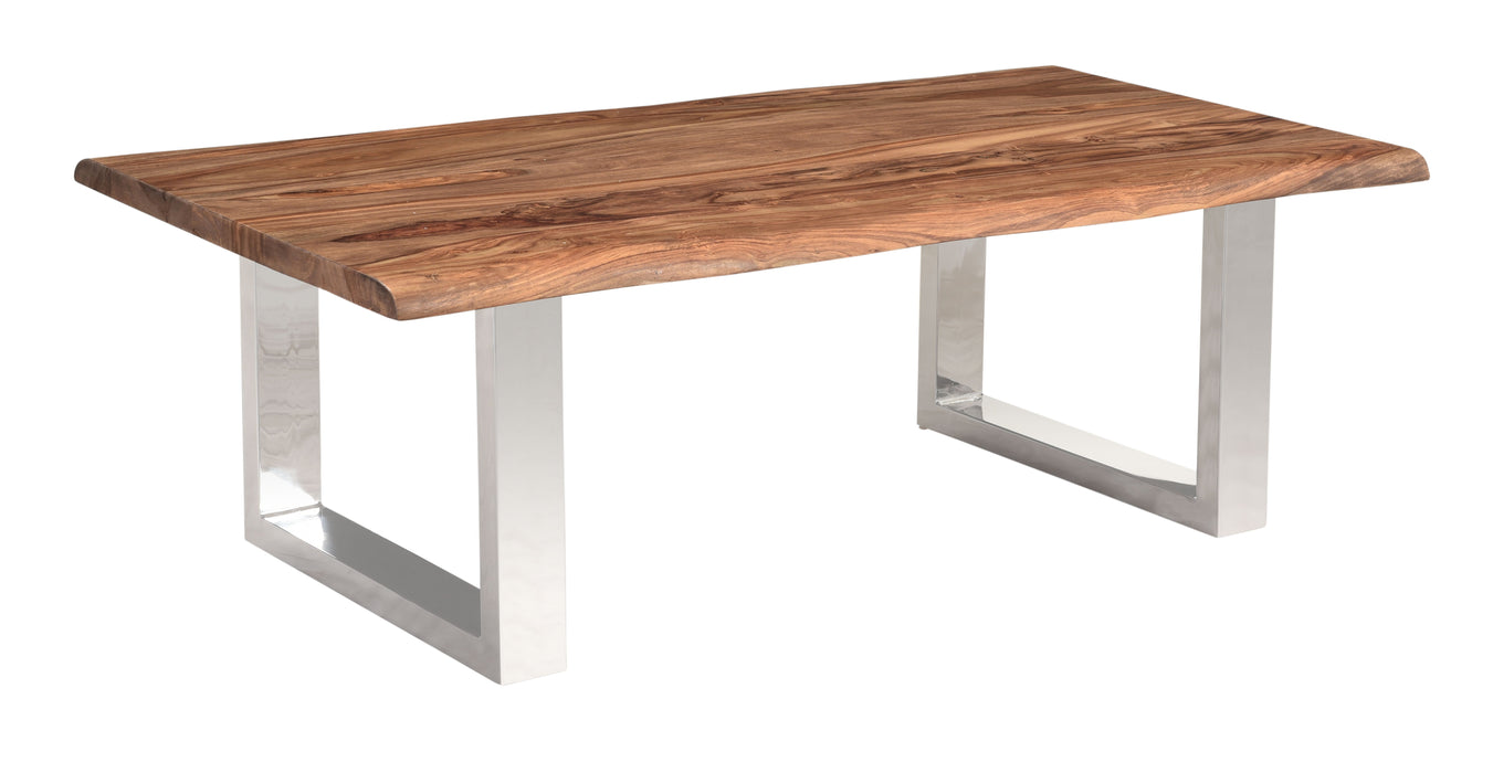 Brownstone 2.0 - Solid Wood Live Edge Topped Table With Chrome Legs