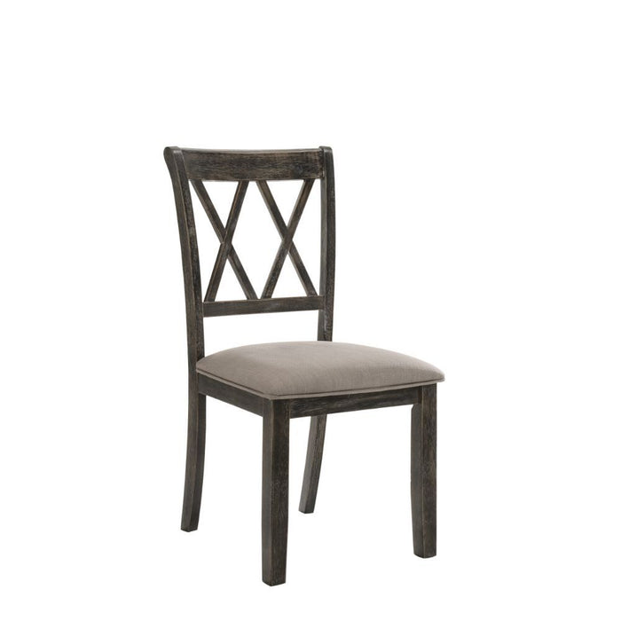 Claudia II - Side Chair (Set of 2) - Fabric & Weathered Gray