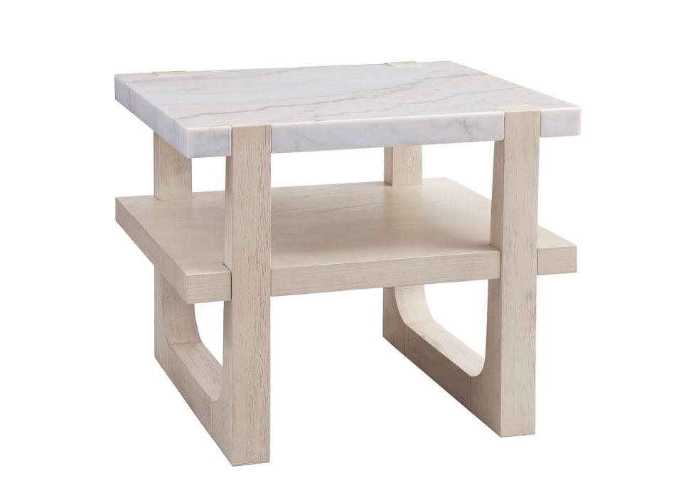 Newport - Rectangle End Table - White
