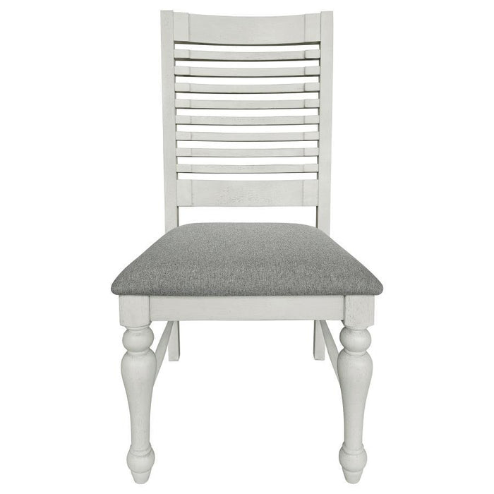 Aventine - Ladder Back Dining Side Chair With Upholstered Seat Vintage (Set of 2) - Chalk And Grey