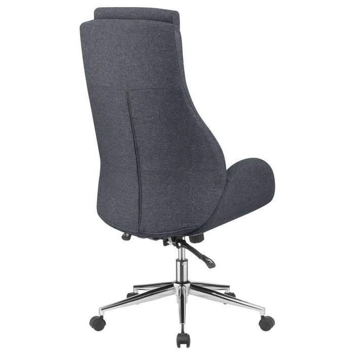 Cruz - Upholstered Office Chair With Padded Seat - Gray And Chrome