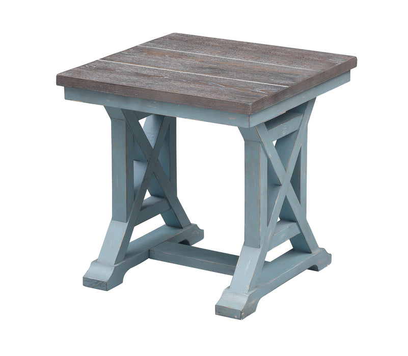 Bar Harbor - Hand Painted Table With Plank Style Top