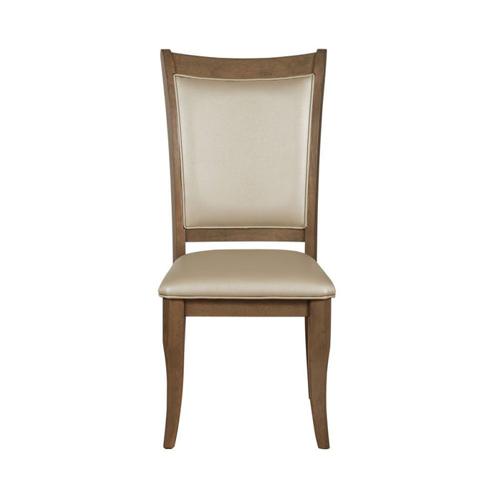 Harald - Side Chair (Set of 2) - Beige PU & Gray Oak