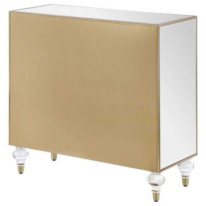 Lupin - 2-Door Accent Cabinet - Mirror And Champagne