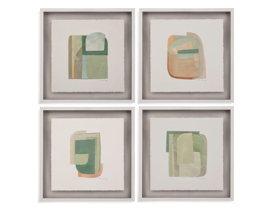 Color Structure - Framed Print (Set of 4) - Green