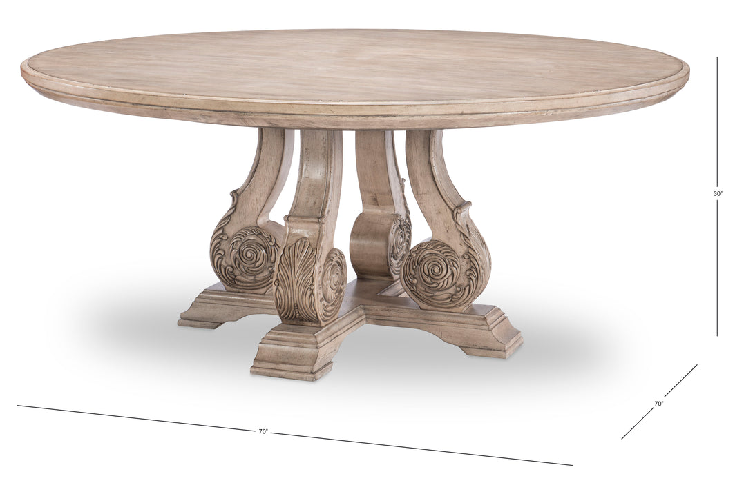 Sorona - Complete Round Dining Table - Light Brown