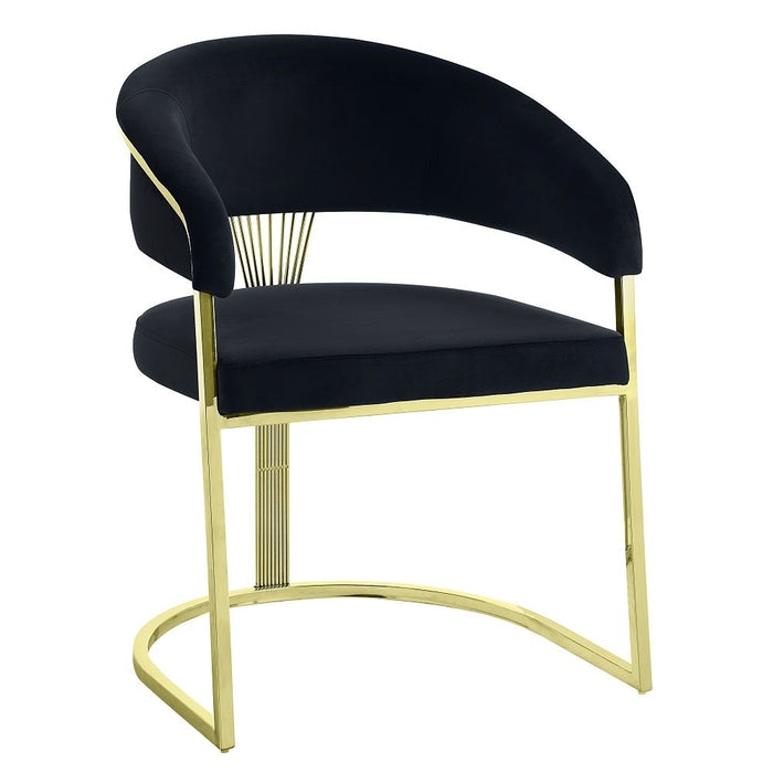 Fallon - Side Chair (Set of 2) - Black Velvet & Mirrored Gold