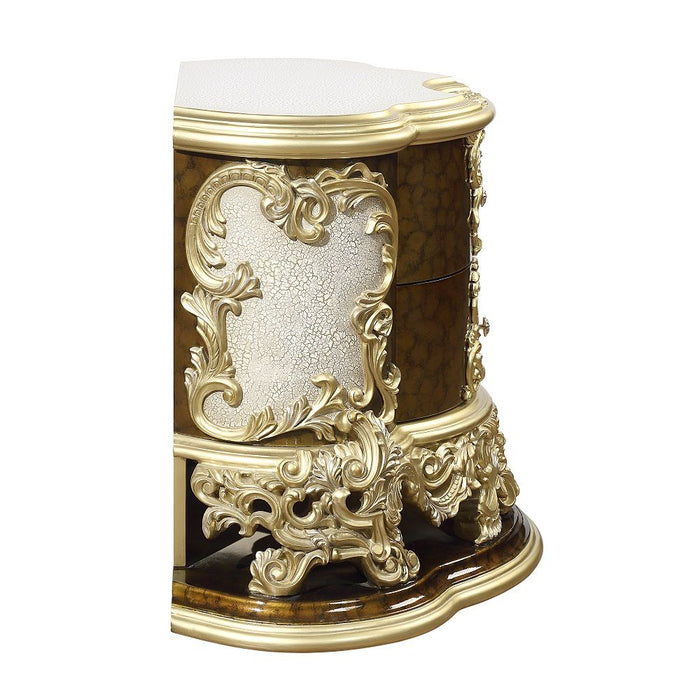 Desiderius - Nightstand - Antique Gold & Hand Painted Brown