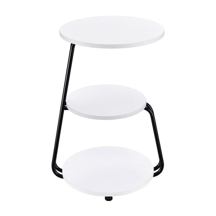 Hilly - 3-Tier Round Side Table - White And Black
