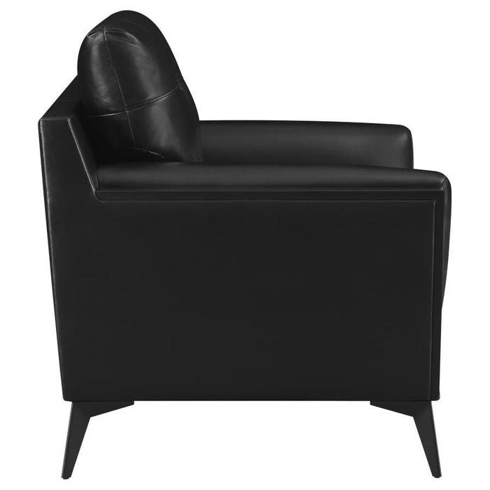 Moira - Upholstered Tufted Chair With Track Arms - Black