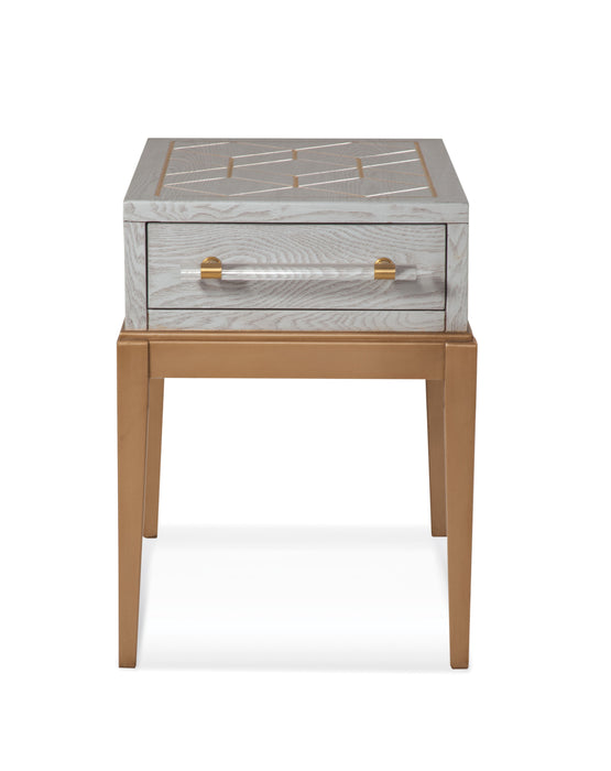 Perrine - Chairside Table - Silver