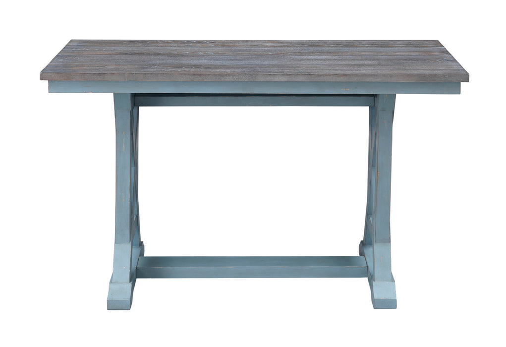 Bar Harbor - Hand Painted Table With Plank Style Top